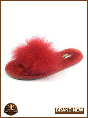 Fuzzy Faux Fur Open Toe Slippers